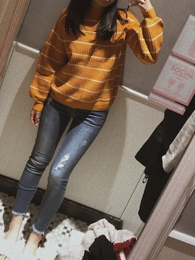 「eight sixty（エイト・シックスティ）のアイテム（パンツ）」を使った、Carol Chanさん（レディース・160cm）の冬コーディネート