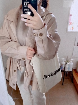 「earth music&ecology（アースミュージックアンドエコロジー）のアイテム（ブルゾン）」を使った、mmbuさん（レディース・148cm）の春コーディネート
