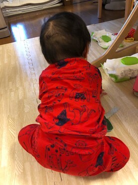「Carter's（カーターズ）のアイテム（トップス）」を使った、りくさん（キッズ・60cm）の夏コーディネート
