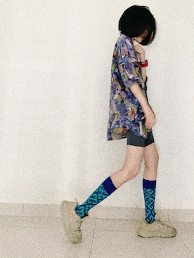 「VINTAGE（ヴィンテージ）のアイテム（アンダーウェア）」を使った、mutoonさん（レディース・171cm）の夏コーディネート