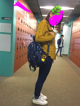 「school」｜「アイテム（アクセサリー）」を使った、イチコ🌿🍓さん（レディース・155cm）の冬コーディネート