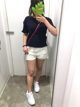 「blue」｜「アイテム（カーゴパンツ）」を使った、イチコ🌿🍓さん（レディース・155cm）の春コーディネート