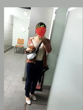 「アイテム（スタジャン、ブラウン系）」を使った、イチコ🌿🍓さん（レディース・155cm）の秋コーディネート