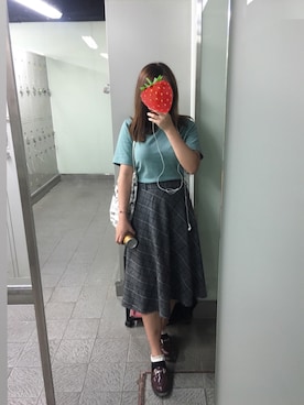 「no brand（ノーブランド）のアイテム（スカート）」を使った、イチコ🌿🍓さん（レディース・155cm）の秋コーディネート