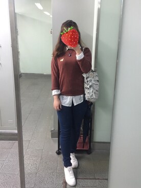 「schoolgirl」｜イチコ🌿🍓さん（レディース・155cm）の冬コーディネート