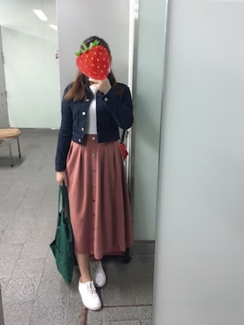 「blue」｜「アイテム（デニムジャケット）」を使った、イチコ🌿🍓さん（レディース・155cm）の春コーディネート