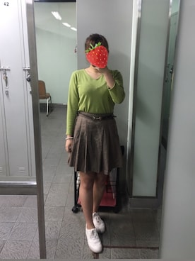 「BROWN」｜「アイテム（アンサンブル）」を使った、イチコ🌿🍓さん（レディース・155cm）の春コーディネート