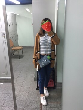 「blue」｜「アイテム（ノーカラージャケット）」を使った、イチコ🌿🍓さん（レディース・155cm）の春コーディネート