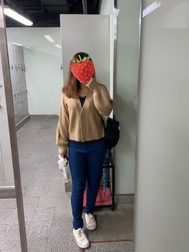 「WEGO（ウィゴー）のアイテム（ノーカラージャケット）」を使った、イチコ🌿🍓さん（レディース・155cm）の冬コーディネート