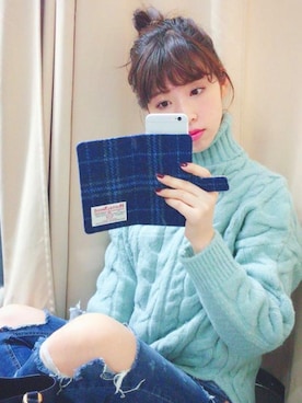 「Narcissus（ナルシス）のアイテム（デニムパンツ）」を使った、yurikobutaさん（レディース・160cm）の秋コーディネート