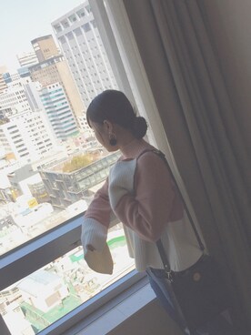 「A land（エーランド）のアイテム（パンツ）」を使った、유키호さん（レディース・162cm）の春コーディネート