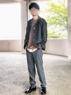 「NO ID.（ノーアイディ）のアイテム（その他アウター）」を使った、kulaさん（メンズ・173cm）の秋コーディネート