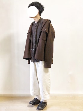 「アイテム（ミリタリージャケット）」を使った、kulaさん（メンズ・173cm）の冬コーディネート