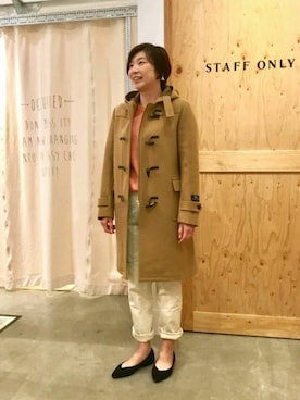 「coenスタッフスタイリング」｜「アイテム（ダッフルコート）」を使った、coenうちじまさん（レディース・161cm）の秋コーディネート
