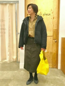 「coen スタッフスタイリング」｜coenうちじまさん（レディース・161cm）の冬コーディネート