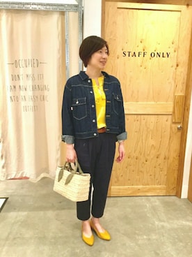 「coenスタッフスタイリング」｜「アイテム（デニムジャケット）」を使った、coenうちじまさん（レディース・161cm）の春コーディネート