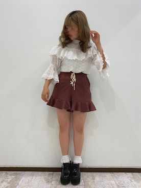 「BUBBLES（バブルス）のアイテム」を使った、安部麻未奈さん（レディース・152cm）の夏コーディネート