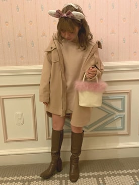 「152cm」｜「アイテム（その他アウター）」を使った、安部麻未奈さん（レディース・152cm）の冬コーディネート