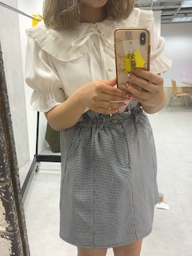 「甘めコーデ」｜安部麻未奈さん（レディース・152cm）の春コーディネート