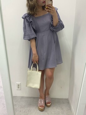 「おうちスタイル」｜「アイテム（チュニック）」を使った、安部麻未奈さん（レディース・152cm）の春コーディネート