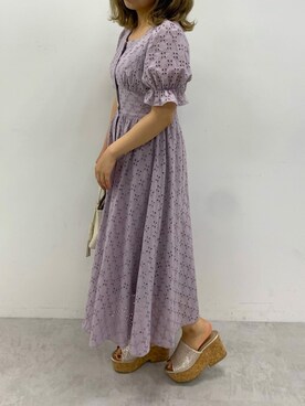 「コットンレース」｜安部麻未奈さん（レディース・152cm）の春コーディネート