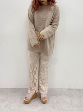 「ラクーンニット」｜安部麻未奈さん（レディース・152cm）の秋コーディネート