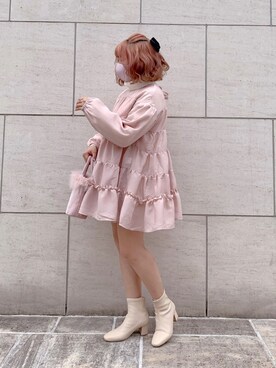 「タートルネック」｜「アイテム（チュニック）」を使った、安部麻未奈さん（レディース・152cm）の秋コーディネート