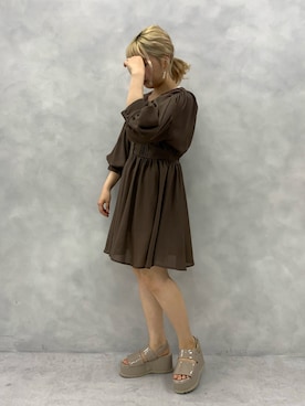 「ミニワンピ」｜安部麻未奈さん（レディース・152cm）の春コーディネート