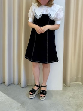 「one after another NICE CLAUP（ワンアフターアナザーナイスクラップ）の血色マスク（マスク）」を使った、安部麻未奈さん（レディース・152cm）の春コーディネート