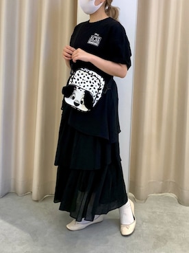 「101匹わんちゃん」｜「アイテム（バレエシューズ）」を使った、安部麻未奈さん（レディース・152cm）の春コーディネート