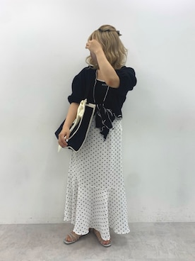 「キャミソール」｜「アイテム（アンサンブル）」を使った、安部麻未奈さん（レディース・152cm）の春コーディネート