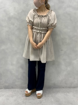 「ミニワンピ」｜安部麻未奈さん（レディース・152cm）の春コーディネート