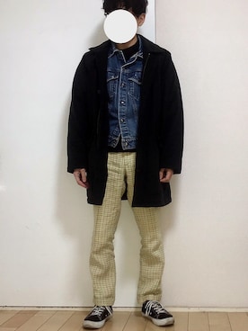 「アイテム（デニムジャケット）」を使った、tomonoさん（メンズ・166cm・20代）の春コーディネート