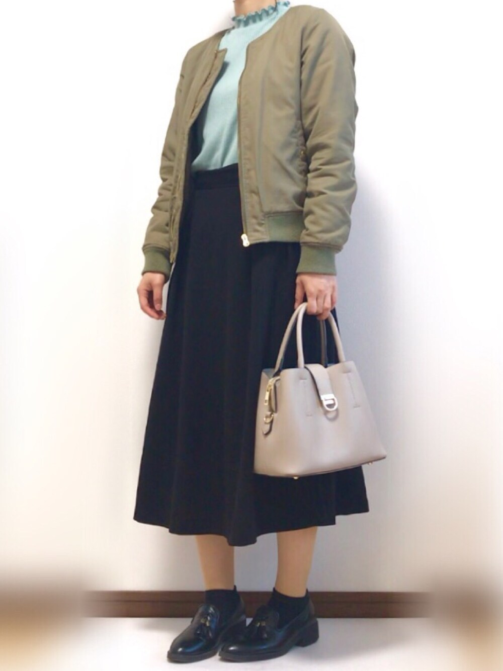 「LOWRYS FARMのアイテム（トップス、ブルー系）」を使った、ｓｈｉｈｏ*さん（レディース・159cm）の秋コーディネートの1枚目の写真