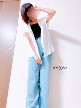 「WORKS（ワークス）のアイテム」を使った、maro⭐︎相互⭐︎全身1万円以下コーデさん（レディース・158cm）の夏コーディネート