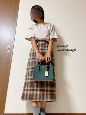 「& chouette（アンドシュエット）のアイテム（ハンドバッグ）」を使った、maro⭐︎相互⭐︎全身1万円以下コーデさん（レディース・157cm）の秋コーディネート