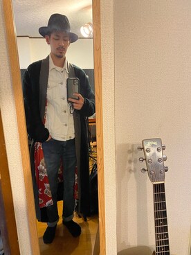 「glamb（グラム）のアイテム（その他アウター）」を使った、Riowさん（メンズ・175cm）の秋コーディネート
