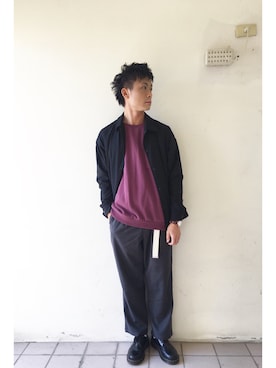 「インスタグラム」｜「アイテム（ブルゾン）」を使った、Teru Sindouさん（メンズ・170cm）の冬コーディネート