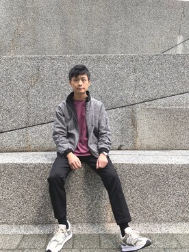 「リバーシブル」｜「アイテム（アナログ腕時計）」を使った、Teru Sindouさん（メンズ・170cm）の冬コーディネート