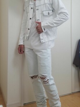 「FACTOTUM（ファクトタム）のアイテム（デニムジャケット）」を使った、mizukiさん（メンズ・170cm）の夏コーディネート