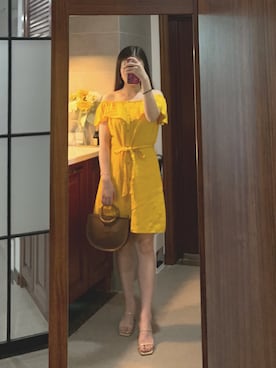「Guess（ゲス）のアイテム（ワンピース/ドレス）」を使った、包子包子包包子さん（レディース・163cm）の夏コーディネート