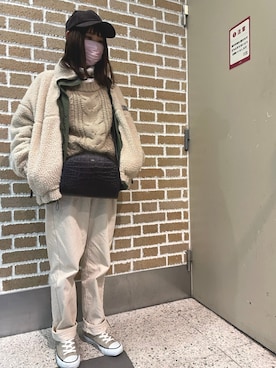 「Acne Studios（アクネストゥディオズ）のアイテム（キャップ）」を使った、achimさん（レディース・154cm）の冬コーディネート