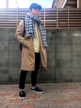 「MACKINTOSH PHILOSOPHY（ﾏｯｷﾝﾄｯｼｭ ﾌｨﾛｿﾌｨｰ）のアイテム（スリッポン）」を使った、うえさんさん（メンズ・170cm）の冬コーディネート