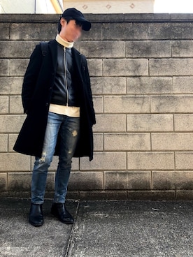 「ONE DAY KMC （ワンデイケーエムシー）のアイテム（シューズ）」を使った、うえさんさん（メンズ・170cm）の冬コーディネート