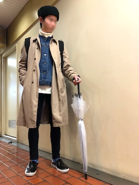 「MACKINTOSH PHILOSOPHY（ﾏｯｷﾝﾄｯｼｭ ﾌｨﾛｿﾌｨｰ）のアイテム（スリッポン）」を使った、うえさんさん（メンズ・170cm）の春コーディネート