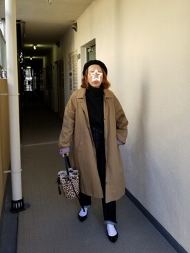 「2018マイベストコーデ」｜「アイテム（ステンカラーコート）」を使った、saaayaaaさん（レディース・152cm）の冬コーディネート