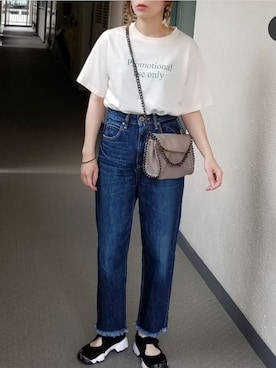 「GRL（グレイル）のチェーンフラップショルダーバッグ（ショルダーバッグ）」を使った、saaayaaaさん（レディース・152cm）の夏コーディネート