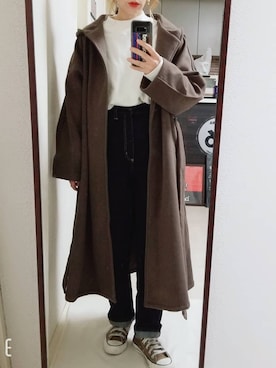 「rectangle（レクタングル）のアイテム（その他アウター）」を使った、saaayaaaさん（レディース・152cm）の冬コーディネート