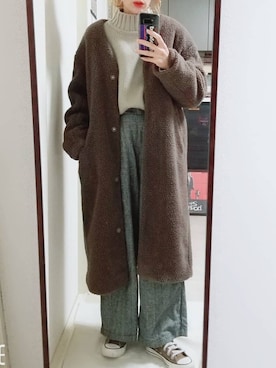 「Samansa Mos2 blue（サマンサモスモスブルー）のアイテム（その他アウター）」を使った、saaayaaaさん（レディース・152cm）の冬コーディネート