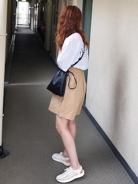 「frames RAY CASSIN（フレームスレイカズン）のアイテム（パンツ）」を使った、saaayaaaさん（レディース・152cm）の夏コーディネート